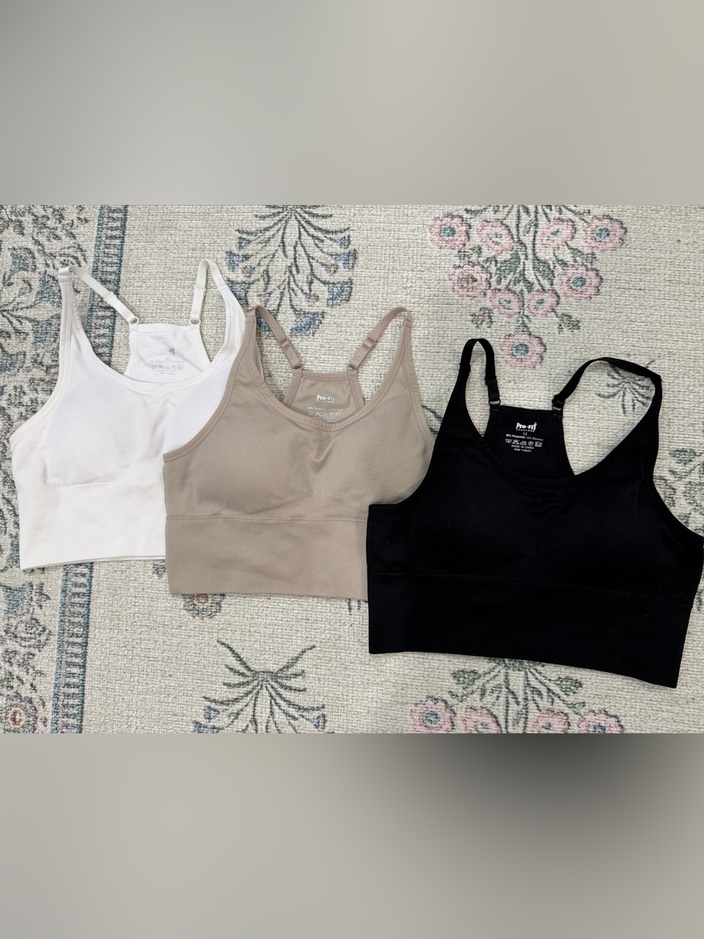Bundle: Everyday Wireless Sports Bra - White, Taupe, Black